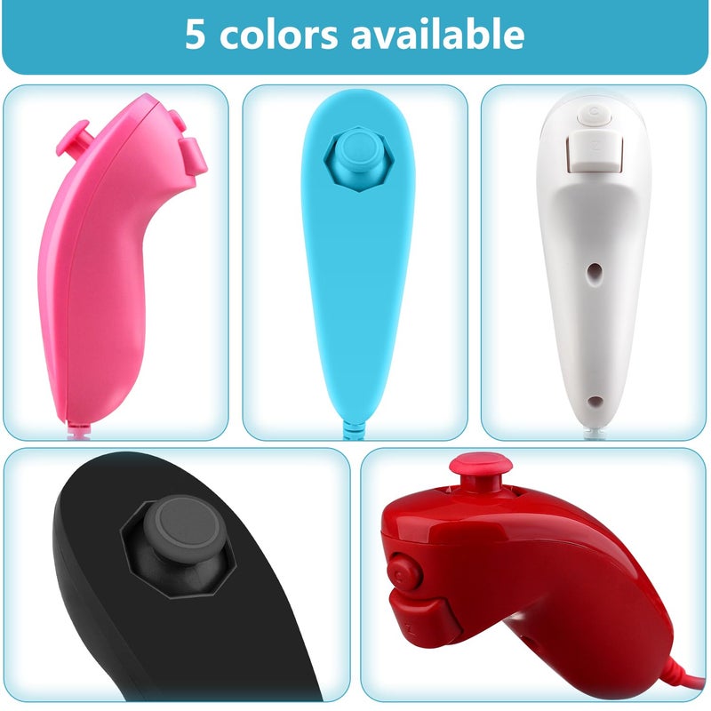 OSTENT Motion Based Wired Nunchuck Controller for Nintendo Wii Console Video Game Color Blue - Image 5